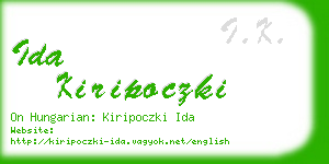 ida kiripoczki business card